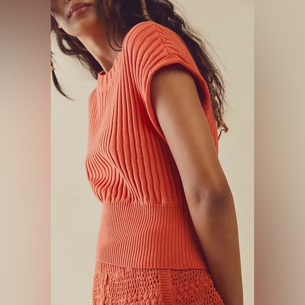 Free People Coral Layton Pullover